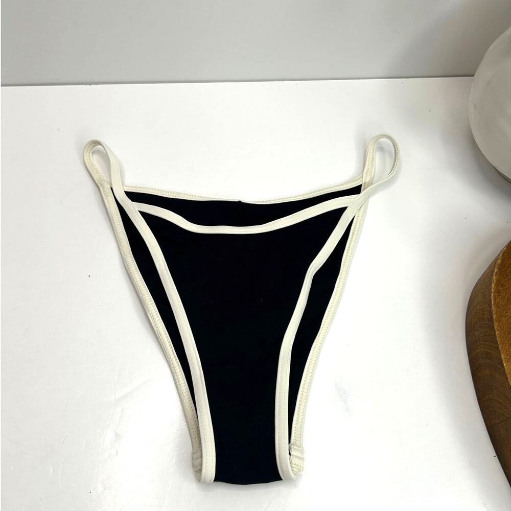 L*Space Tommy Bottom Bitsy Bikini Swim Bottom Black/White Women XS NWT